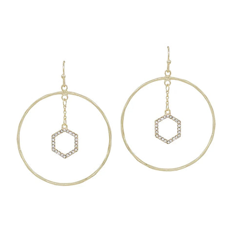 WH Earrings Gold Open Hoop