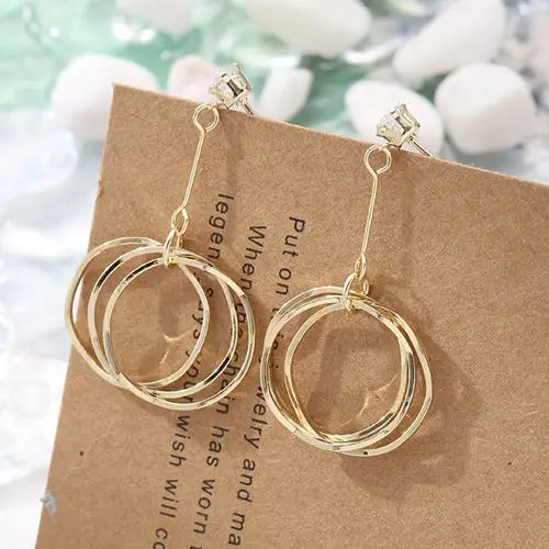 Earrings Gold Drop Hoops