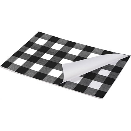 Placemats Paper Black Plaid