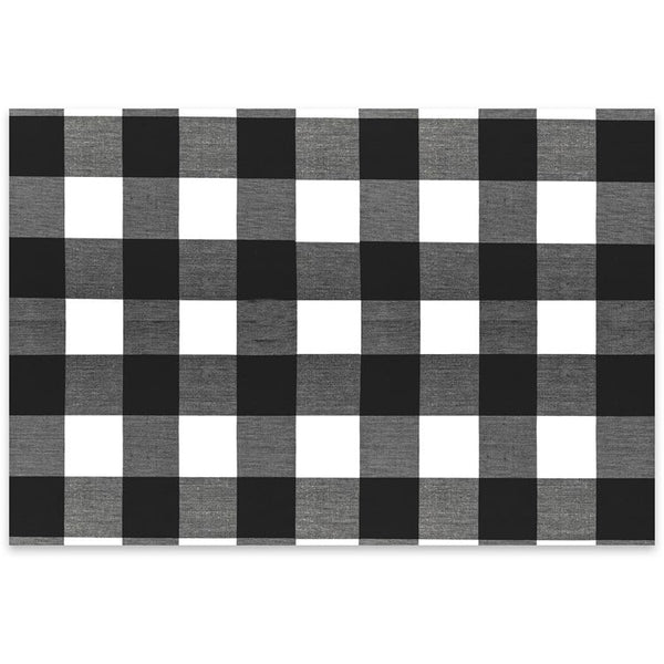 Placemats Paper Black Plaid