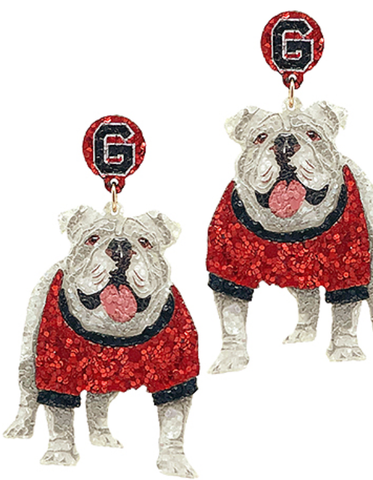 Bulldog Glitter Earrings